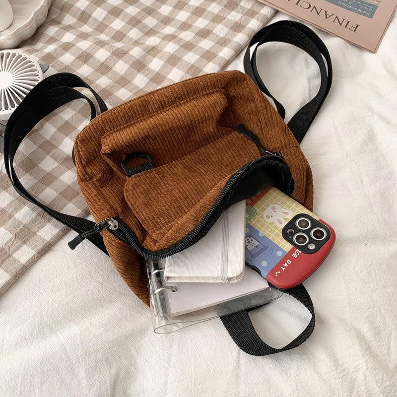 Chic Corduroy Mini Backpack